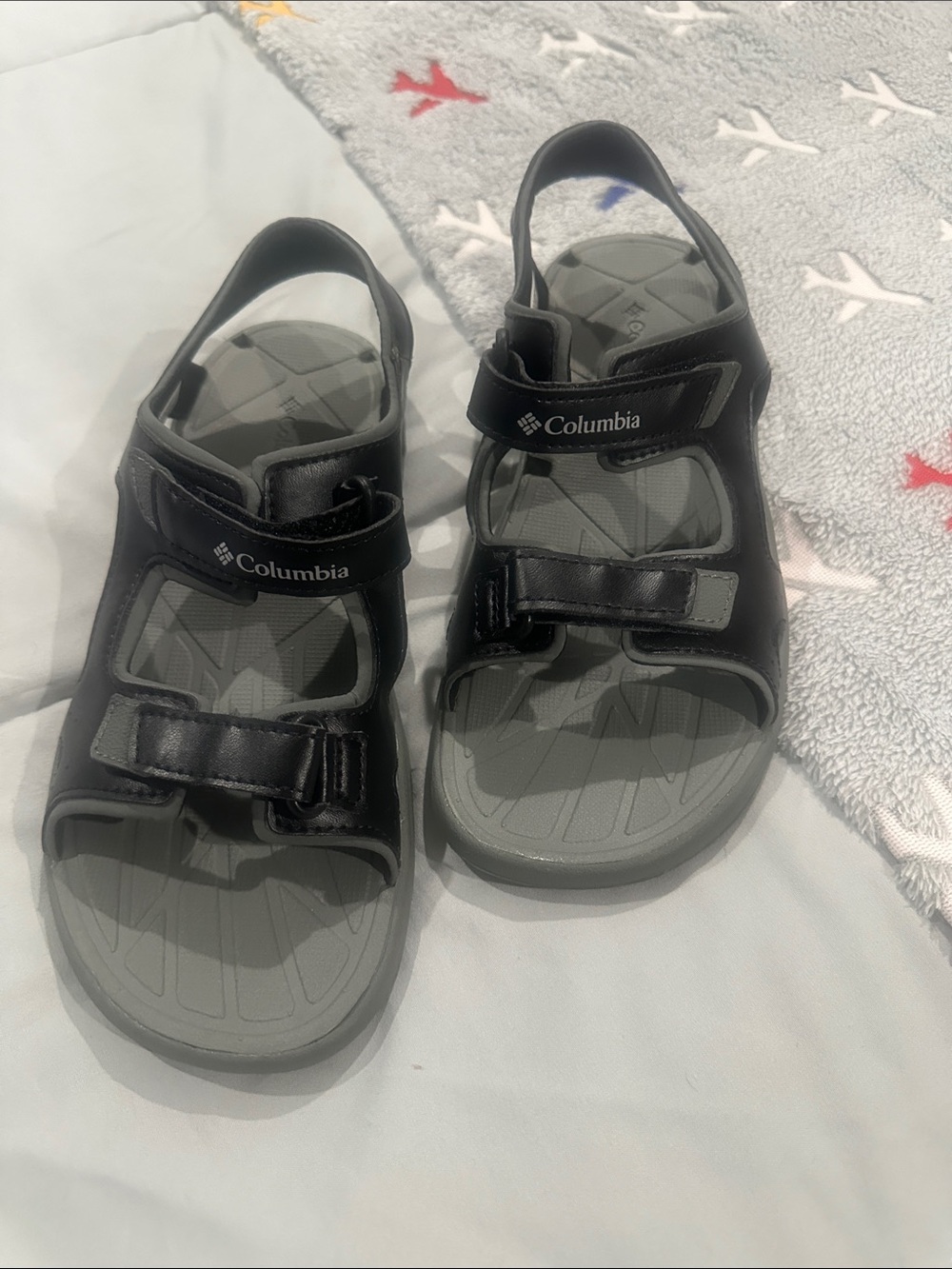 Columbia Black and Gray Kids' Adjustable Sport Sandals